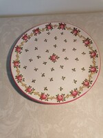 Hand painted rose wall plate, marked.