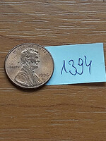 Usa 1 cent 1996 / d, abraham lincoln, zinc copper plated 1394