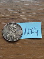 USA 1 CENT 1972  D,  Abraham Lincoln, Réz-Cink  1174