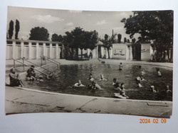 Old postcard: Hajdúszoboszló, beach spa, children's pool (1961)
