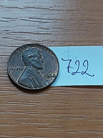 USA 1 CENT 1968   Abraham Lincoln, Réz-Cink  722