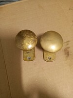 Pair of 4 antique solid brass doorknobs!