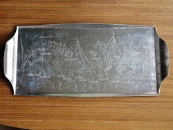 Aluminum tray with retro balaton inscription