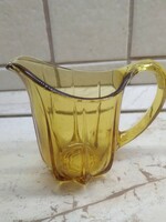 Amber yellow thick glass jug for sale!
