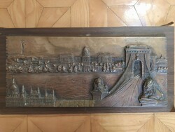 R. Kiss Lenke. Budapest bronze mural, rare, collector's item 44 x 20 cm! 5 kg!