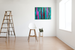 Spring forest 75x60cm, unique contemporary abstract canvas picture