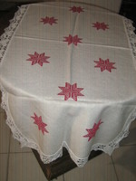 Beautiful hand embroidered tiny cross stitch tablecloth