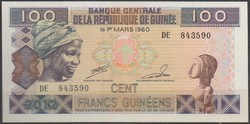 D - 080 - foreign banknotes: 2012 guinea 100 francs unc