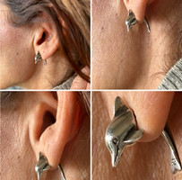 Silver 925 dolphin earrings and 45-year-old ring! All parts are silver! The earrings are 4 grams, the ring is 0.7