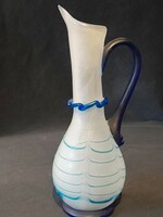Very nice old glass jug with interesting decoration. 32.5 cm high.