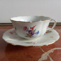 Meissen tea cup + saucer (1815–1924)