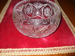 Cheap! Beautiful, crystal, thick-walled, heavy, old, serving bowl, unused