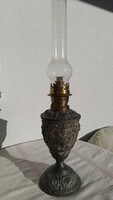 Spialter historicizing table kerosene lamp, 55 cm high