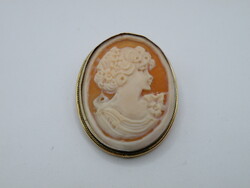 Uk0159 gold plated silver cameo pendant brooch
