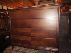 Antique neo-baroque chest of drawers with linen rack opening at the top (restored)