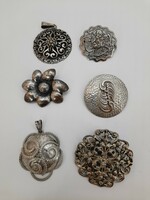 Old, retro brooches, pendants, 6 in one