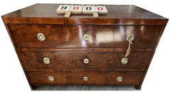 Chest of drawers Biedermeier restored with original fittings, 3 drawers. 9000