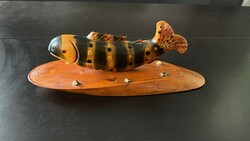 Wooden ornamental fish with base