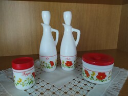 Retro milk glass kitchen set - Italian