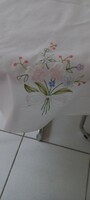 Machine embroidered white tablecloth