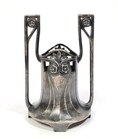 Beautiful antique art nouveau silver plated metal vase