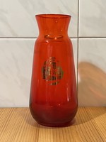 Bohemia piros jelenetes üveg váza
