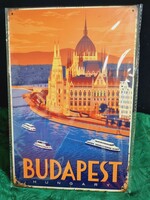 Budapest vintage metal sign new!