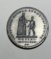Marked Peppered Nicholas 40 mm thick coin 1981 Sárospatak school collector's piece