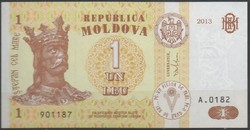 D - 063 -  Külföldi bankjegyek:  2013 Moldova  1 leu UNC