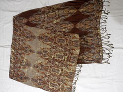 Brown fringed women's scarf, stole