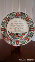 Korondi painted wall plate is a home blessing