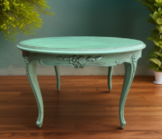 Vintage shabby neo-baroque style round coffee table