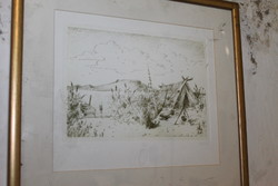 Signed etching 764