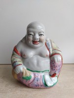 Jelzett kézzel festett porcelán nevető buddha