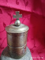 Antique pewter gilded wafer holder from the 1800s, negotiable!