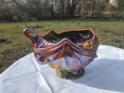 Zsolnay, multi-fired eosin-glazed bowl. With a dragon. Shop price 600 eft