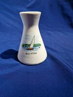 Retro ... Balaton souvenir sailing boat Bodrogkeresztúr ceramic vase