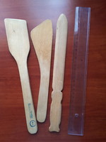 2 wooden spoons and 1 wooden knife