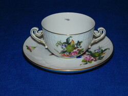 Herend fruit pattern soup cup + base