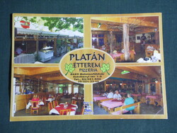 Képeslap, Balatonföldvár, mozaik részletek, Platán étterem pizzéria