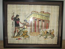 Papyrus image Greek mythological scene of Adonis and Aphrodite