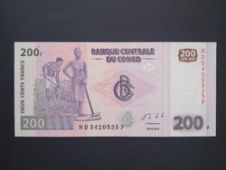 Kongó 200 Francs 2013 Unc