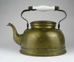 1Q309 Antik nagyméretű réz teáskanna