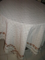 Elegant woven tablecloth with a beautiful fringed edge