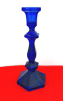 Glass candle holder blue