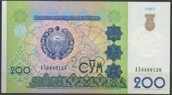 D - 095 -  Külföldi bankjegyek:  1997 Üzbegisztán 200 som UNC