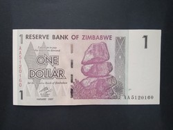 Zimbabwe 1 Dollár 2007 Unc