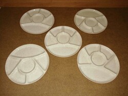 Glazed ceramic divided plate set - 5 pcs in one - 23 cm (b)