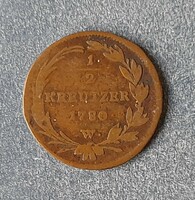 Mária Terézia - 1/2 kreutzer 1780 W