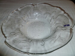 Large flamingo glass bowl, centerpiece, serving bowl - new